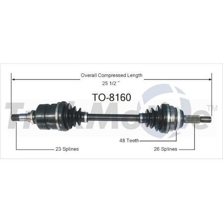 Surtrack Axle Cv Axle Shaft, To-8160 TO-8160